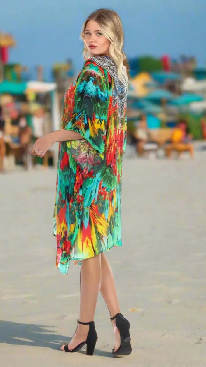 Short Caftan Dress for Women for Summer Fun - Designer Caftan | Elegant Kaftan Cover Up Dress | Club Moda USA