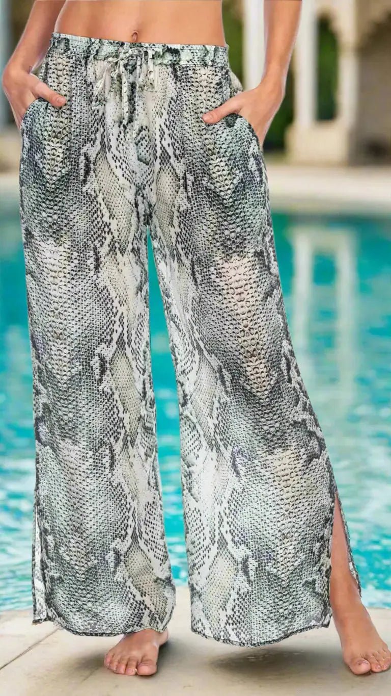 Snake Print Pants - Premium Resort Wear | Luxury Dress for Vacation & Cruise | Club Moda
