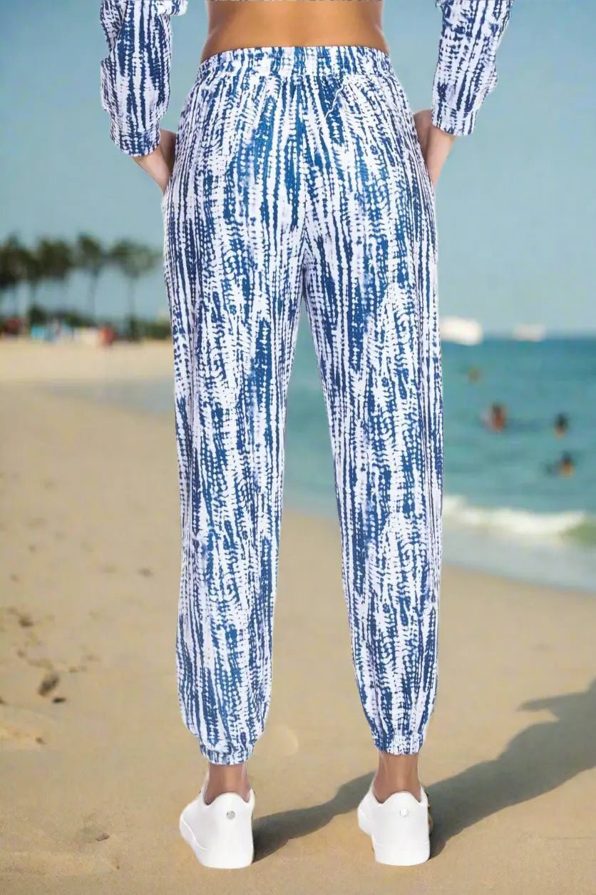 Tie-Waist Joggers with Pockets - Designer Dress | Elegant Kaftan Cover Up Dress | Club Moda USA