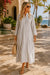 Striped Cotton Gauze Maxi Caftan
