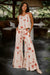 Terracotta Folk-Print Top & Wide-Leg Pants Resort Set