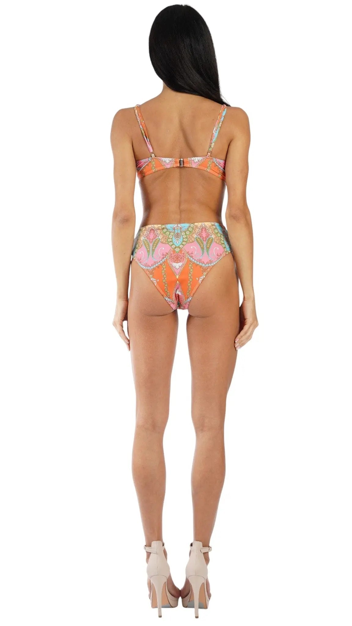 Wholesale Paisley Cut-Out One Piece Swimsuit with Matching Cover Ups | Resort Swim Supplier Club Moda One Piece Swimsuit
