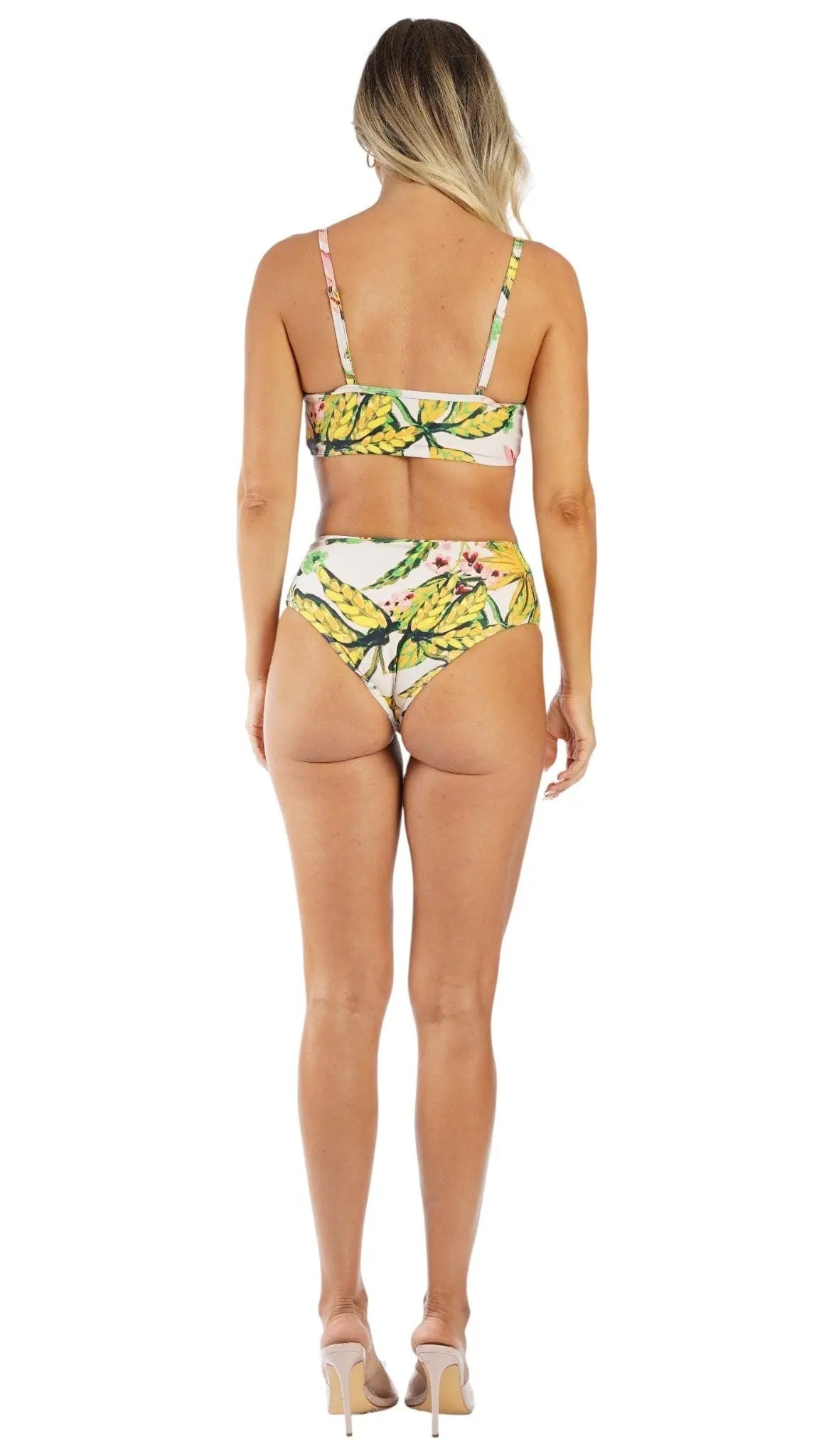 Wholesale Tropical High-Waist Bikini Set with Matching Cover Ups | Resort Swim Supplier Club Moda 2-Piece Swim Set