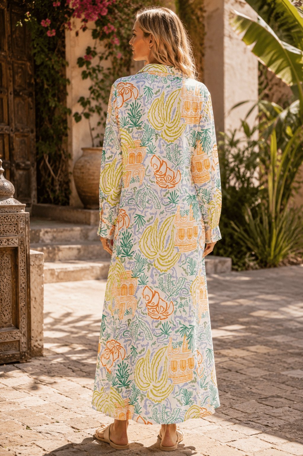 Tropical Print Luxury Maxi Caftan – Resort Wear - Designer Caftan | Elegant Kaftan Cover Up Dress | Club Moda USA
