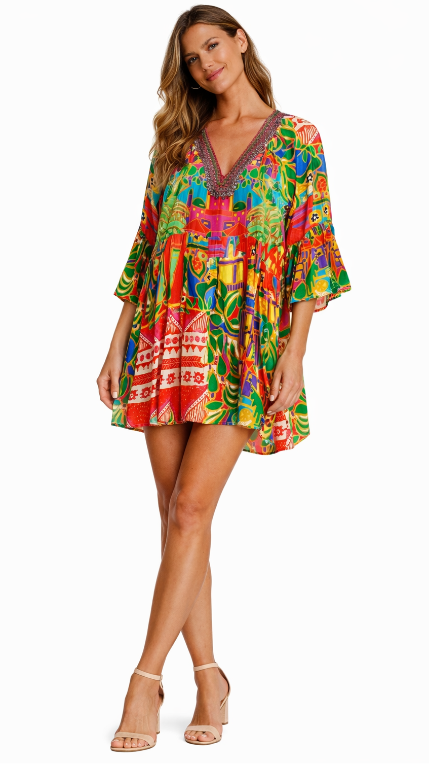 Tropical Short Dress - Front View | Club Moda USA