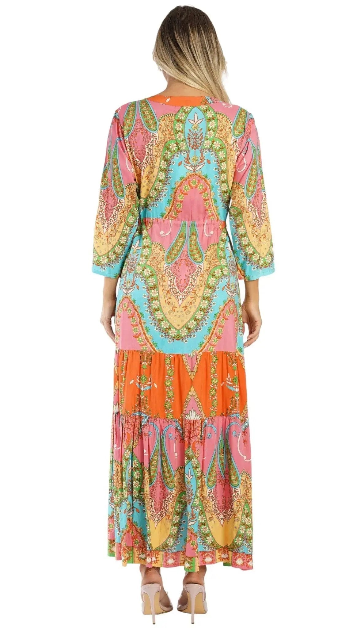 Vibrant Paisley Maxi Shirt Dress – Luxury Resort Wear Cover Up | Club Moda Club Moda Dresses