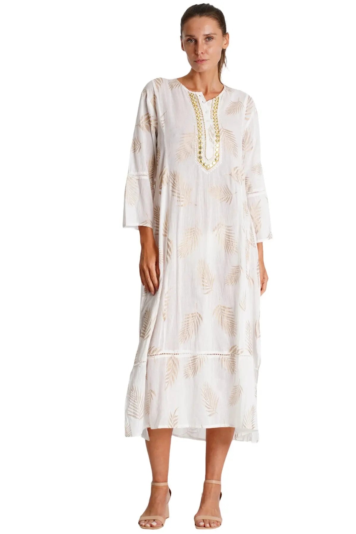 White Caftan Dress La Moda Clothing