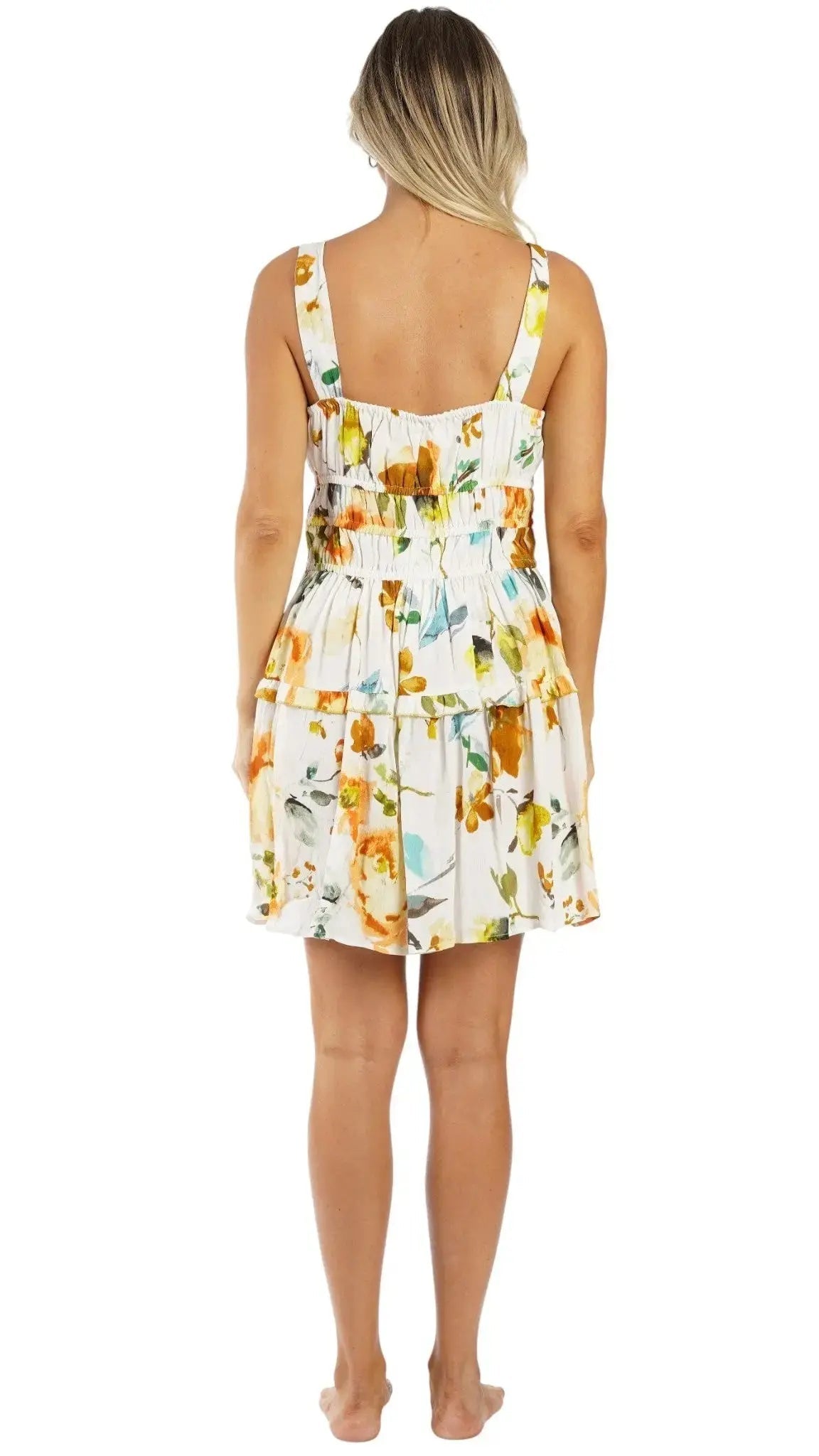 White Floral Mini Dress – Lightweight Resort Wear Vacation Dress | Club Moda Club Moda Mini Dress