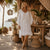 White Sequin Embellished Boho Caftan Cover-Up