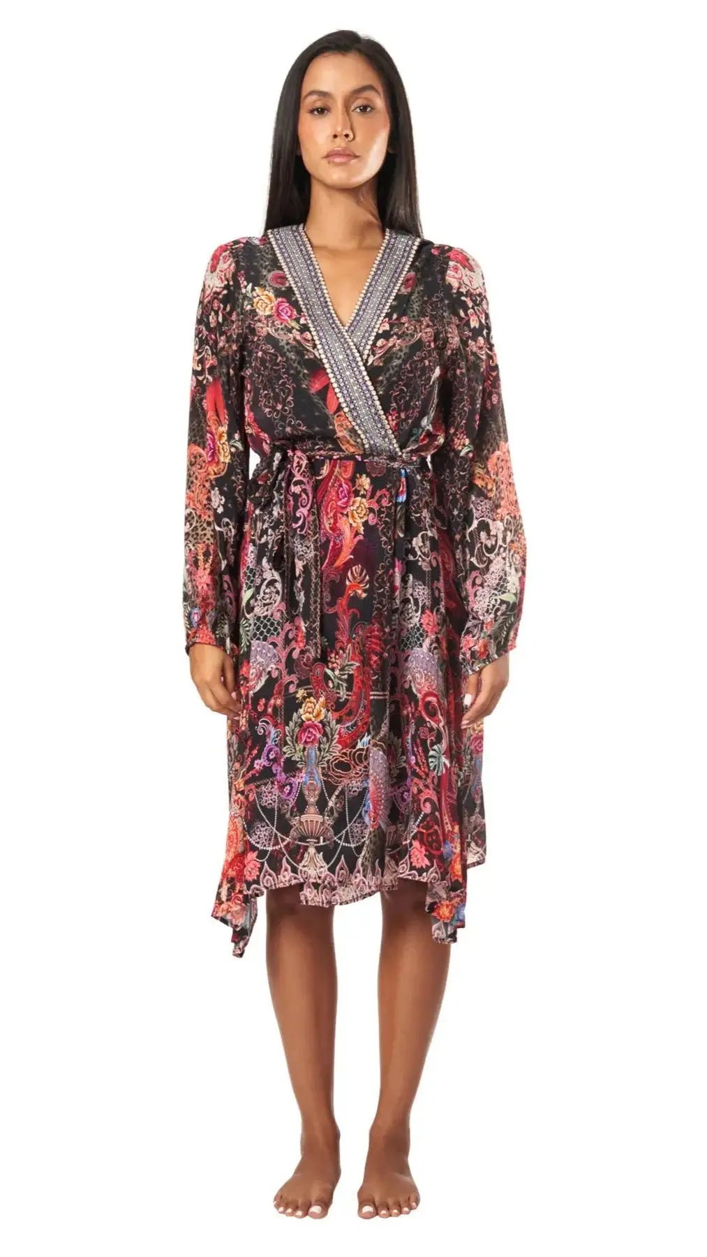 Women's Midi Wrap Dress for Tropical Vacations La Moda Clothing Coverups