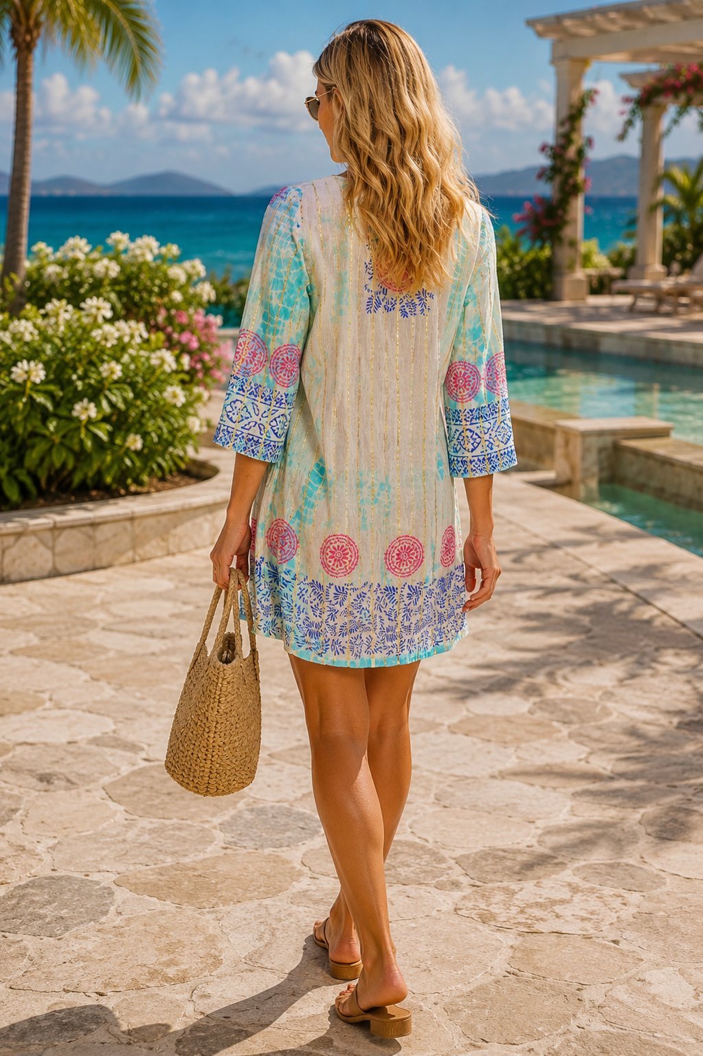 Women's Mixi Short Shirt Dress - Designer Shirt Dress | Elegant Kaftan Cover Up Dress | Club Moda USA